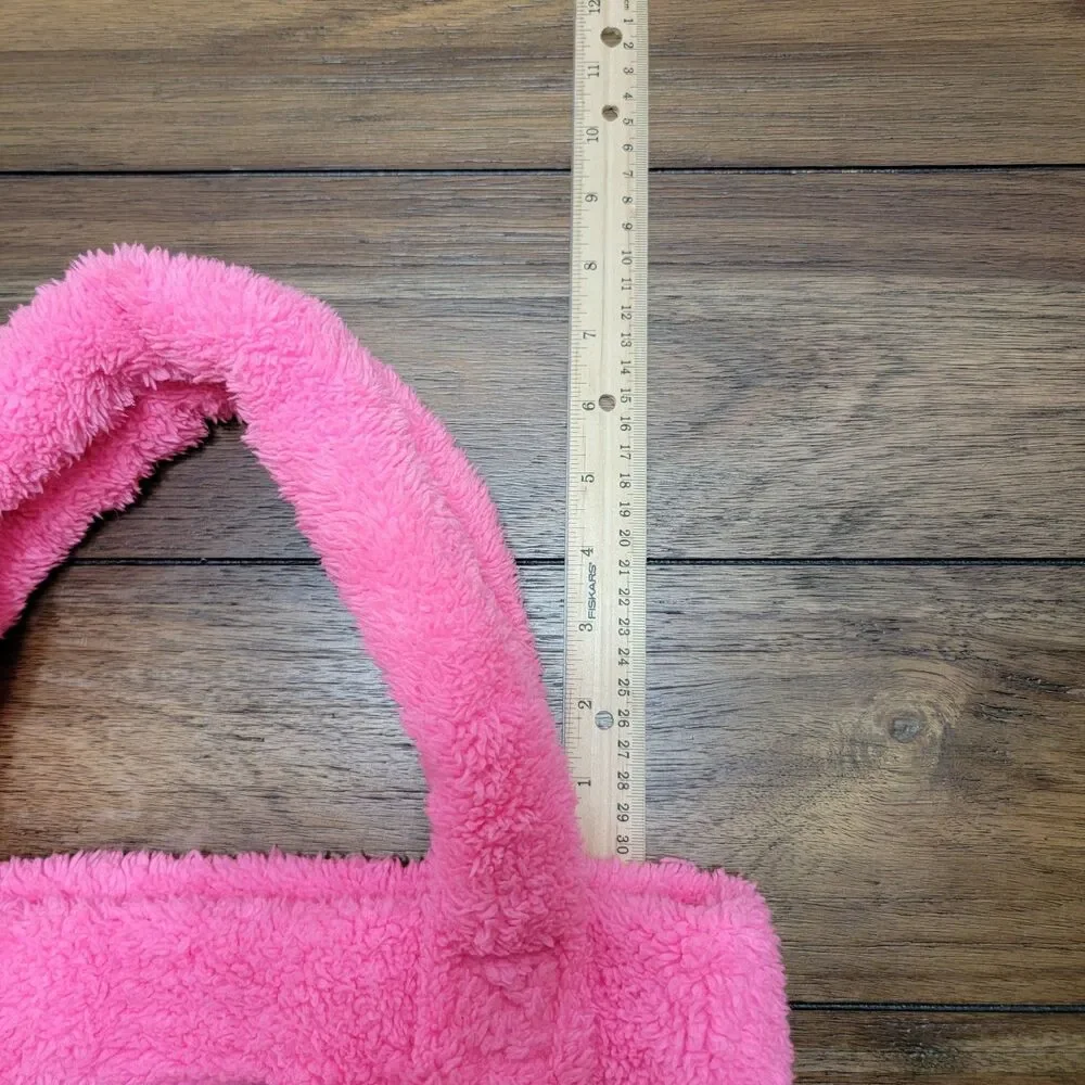 Justice Neon Pink Sherpa Tote / Bag